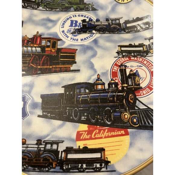 Americas Great Railroad Plate Gold Trim Train Engine Californian Frisco - Picture 2 of 4